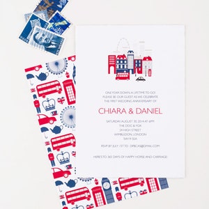 London Invitations British Invitations Union Jack British Bridal Shower British Baby Shower British Birthday Party Invitations image 1