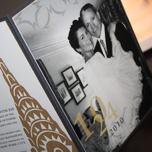 Wedding Invitation, Art Deco New York Letterpress Collection image 5