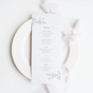 Menú floral minimalista esbozado a mano