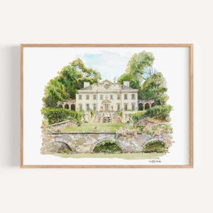 Swan House, Atlanta, Georgia — Watercolor Art Print | Historic Buckhead Mansion, Atlanta Landmark & Event Venue