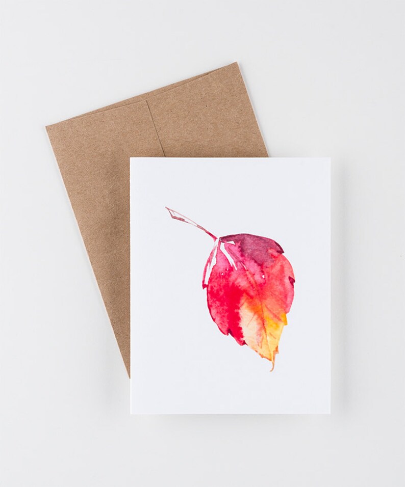 Watercolor Fall Leaves Stationery Set Boxed Set Gift Set Etsy