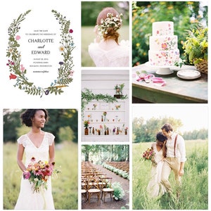 Wildflower Wedding Invitations, Bohemian Wedding Theme, Floral Wedding Announcement image 2