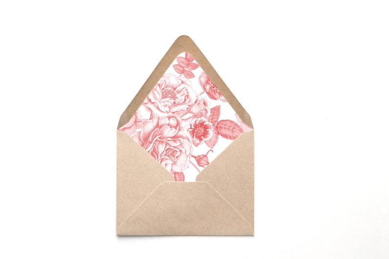 printable custom envelope liner template red and white etsy