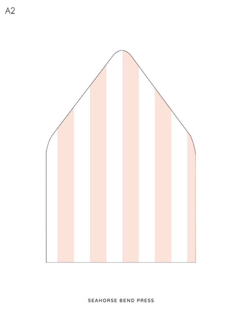 printable custom envelope liner template blush pink stripe etsy