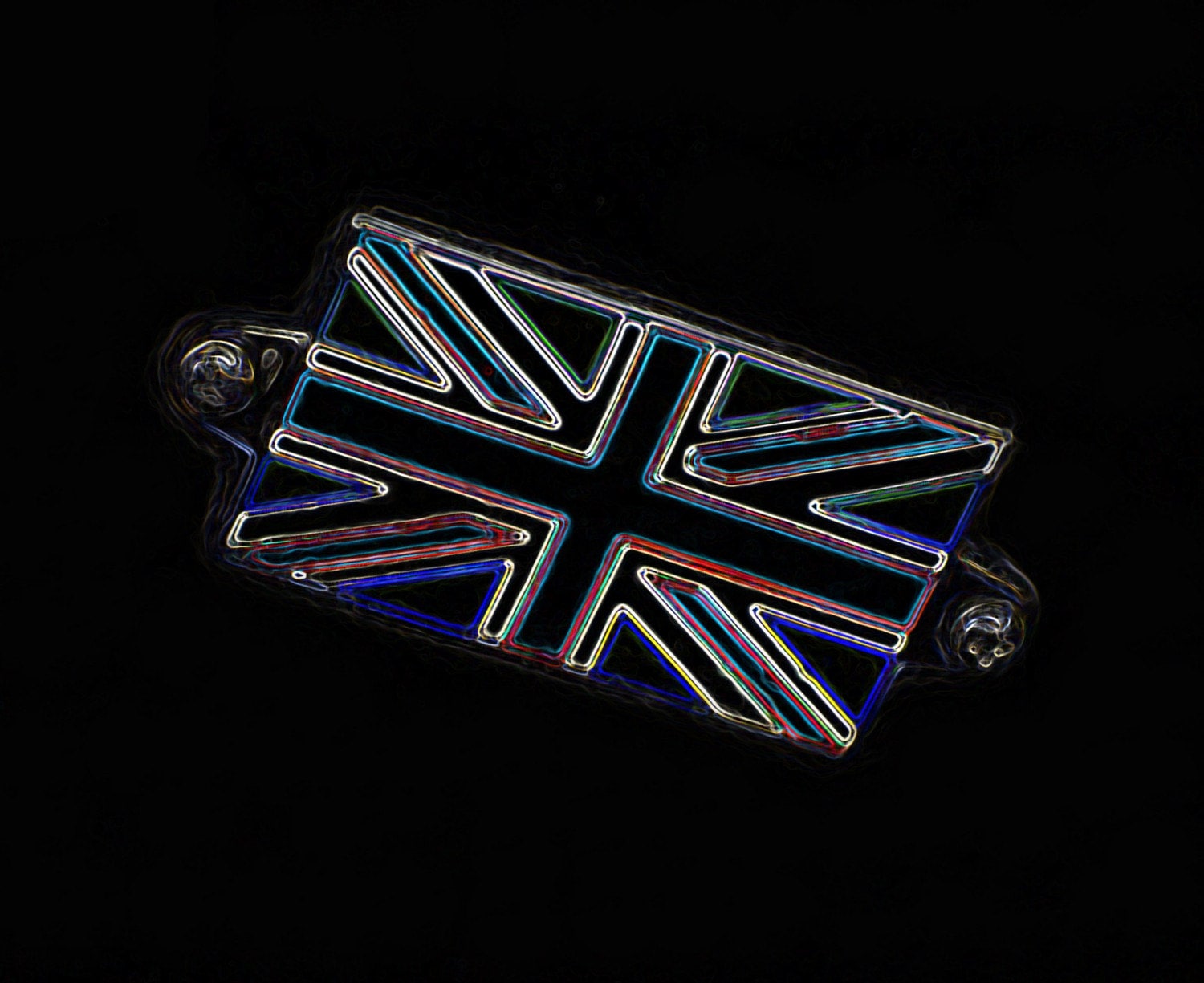 Neon Union Jack 10x8 Digital Art Print British UK Etsy