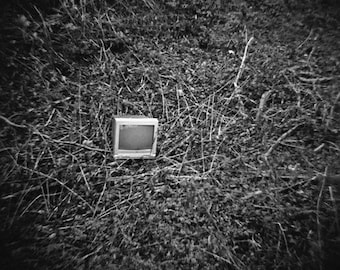 Surreal Urban Decay Scene - Genuine Lomography Film Photo - 8x8 - TV, computer monitor, ditch - geekery, conceptual