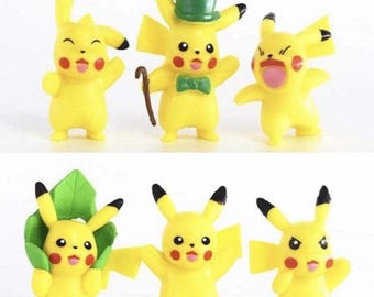 Pokemon 6 Pikachu Figures Pocket Monsters Go 6Pcs Cake Toppers Vintage Super Hero UK SELLER