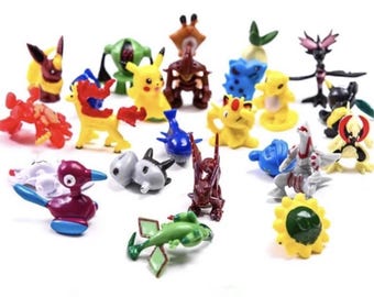 Pokemon 24 Figures 24PCS Pocket Monsters Go Pikachu Cake Toppers Party Bag Filler Favour Super Hero UK SELLER