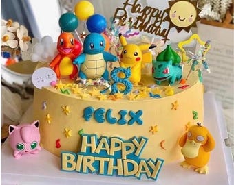 Pokemon 6 Figures Pocket Monsters Go Pikachu Cake Toppers Vintage Party Bag Filler Super Hero UK SELLER