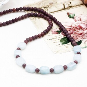 Liveliness and clarity (unisex) necklace - aventurine and aquamarine