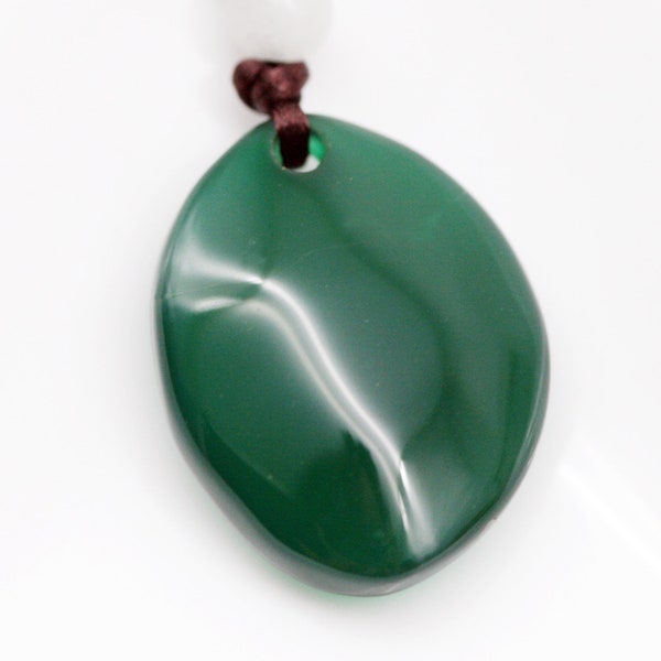 Empathy unisex necklace - green agate and quartzite