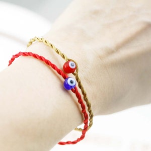 Evil eye unisex bracelet x 2 glass bead image 1