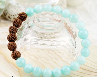 Health and tranquil unisex bracelet - quartziete and rudraksha