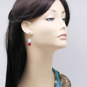 Chill Cherry earrings aquamarine and quartzite image 8