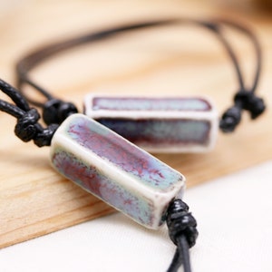 Harmony necklace and bracelet couple set (unisex) - porcelain beads
