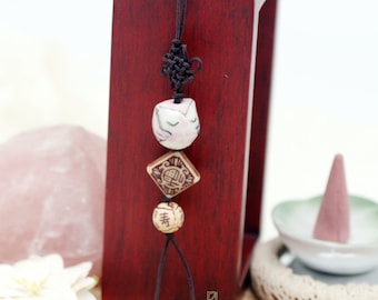 Owl Charm: Mystic Knot, Fu Bead, Lucky Bag Charm