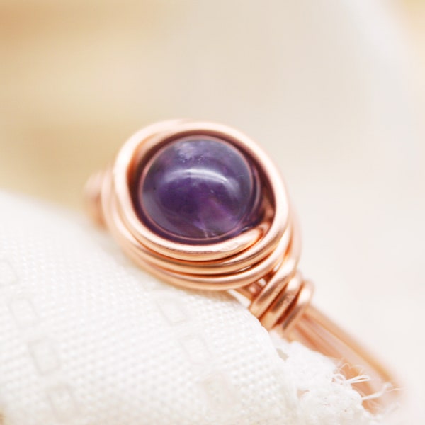 Charisma - Amethyst wire wrapped ring (SR)