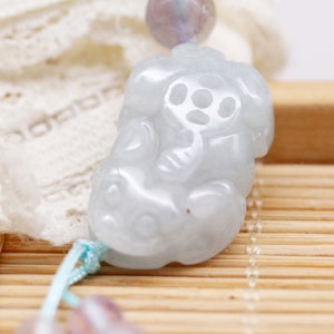 Collana donna pendente protezione e abbondanza - jadeite Pi Xiu