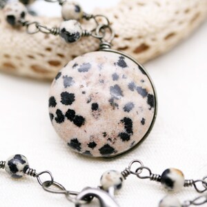 Grounding unisex necklace - Dalmatian jasper