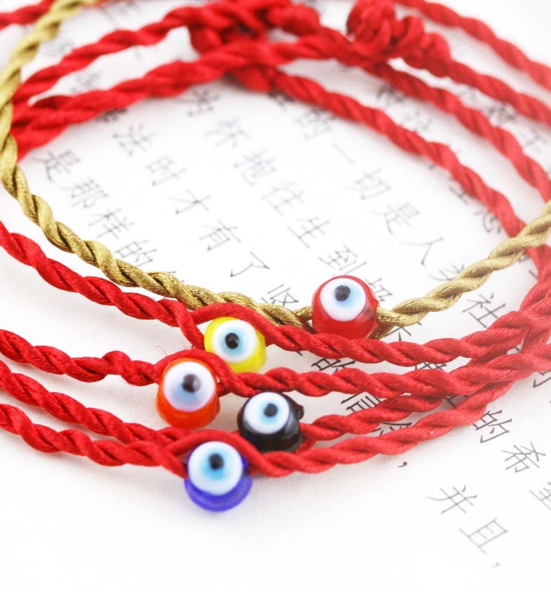 Evil eye unisex bracelet x 2 glass bead image 3
