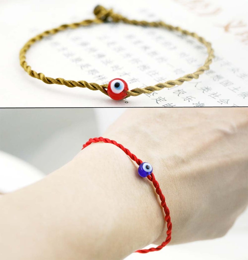 Evil eye unisex bracelet x 2 glass bead image 4