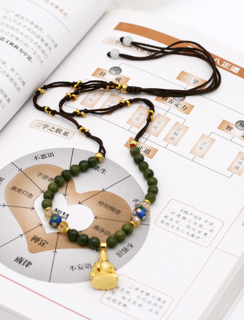 BA Manjushri Bodhisattva 3D pendant necklace - serpentine unisex