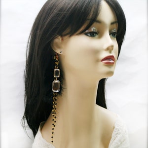 Onyx black feathers and jewel ear wraps (EW)