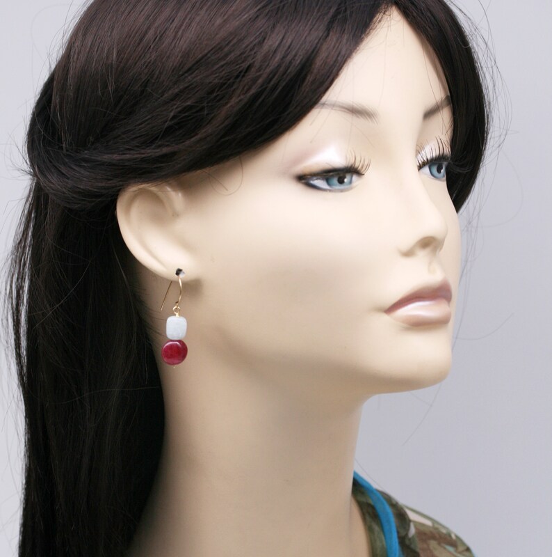 Chill Cherry earrings aquamarine and quartzite image 9