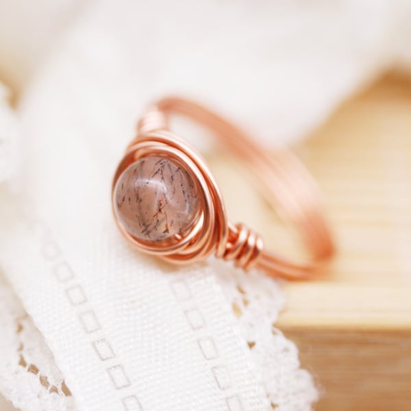 Meditation - Moonstone wrapped ring (SR)