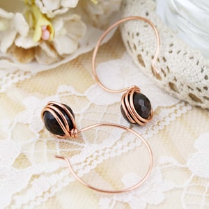 Hoop Ohrringe - Hoop 3/4&quot;- Eis-Blume-Achat