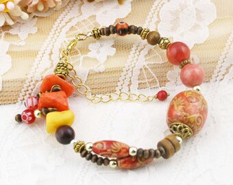 Oriental harmony boho bracelet (BB) - quartzite and jasper