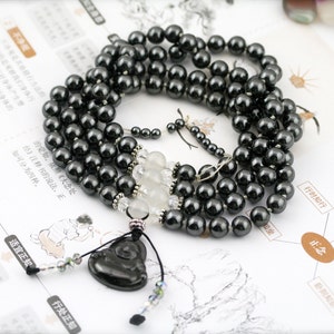 108 japa mala (JM) - heavy hematite and agate
