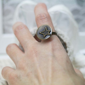 Wish upon a star wire wrapped ring - Size US7