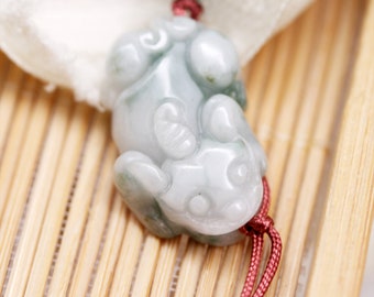 Protection and abundance pendant men's necklace -  jadeite Pi Xiu