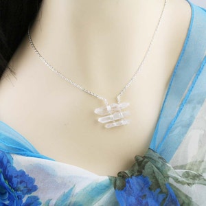 Purify raw crystal points necklace frosty clear D RS image 2