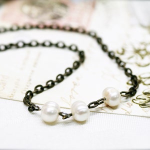 Mermaid kisses necklace, freshwater pearls image 1