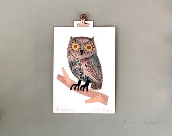 It’s Owl good original Handprinted wall art