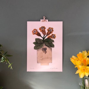 Primula Original Handprinted wall art