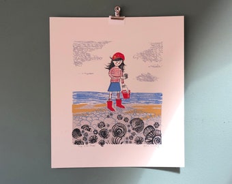 Fossil Hunting Limited Edition screen print