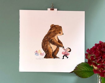 Lily took Bear by the paw - Original book illustration