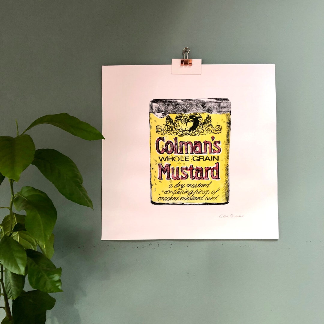 Mustard Original Drypoint Etching and Monoprint Wall Art Etsy