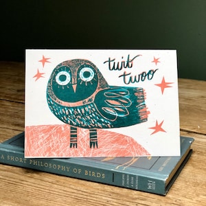 Twit twoo - Original Siebdruck große Blankokarte