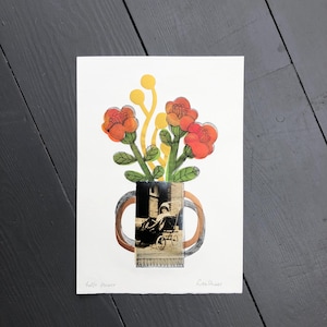 Hello flower - original intaglio print wall art