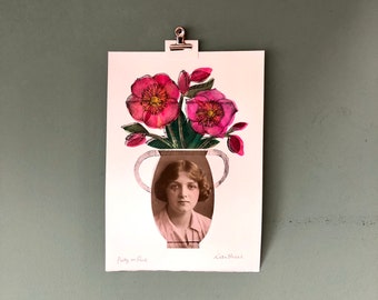 Pretty in pink - Original Handprinted wall art