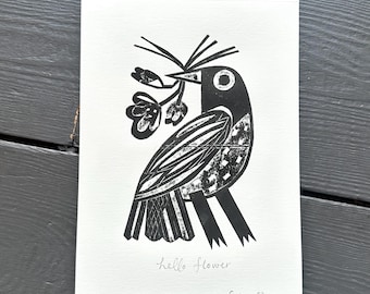 Hello flower - original print, wall art