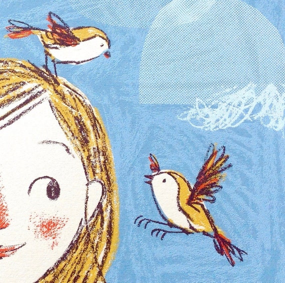 A little bird told me Screen print wall art Etsy