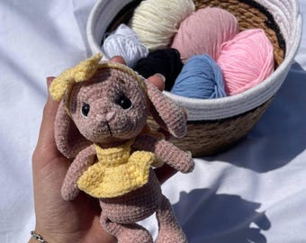 Crochet bunny plush Amigurumi rabbit toy Handmade Animal
