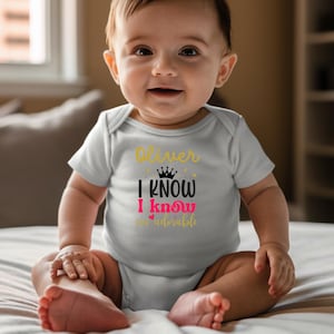 Personalized  Bodysuit Cute Baby Bodysuit Printed  and Name Personalized Infant Clothing with Name Baby