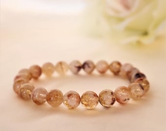 Citrine Healing Crystal Beaded Bracelet, Reiki-Infused Gemstone Bracelet, Add Gold Silver Bead, Citrine jewelry, Citrine Bracelet for her