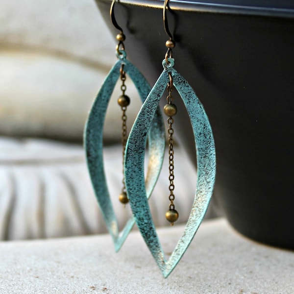 Boho Chic Aqua Chandelier Dangle Earrings